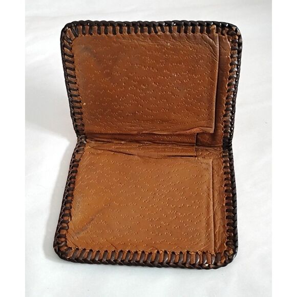Vintage Embossed Leather Alligator Style Wallet, Hand-Laced - Picture 2 of 3